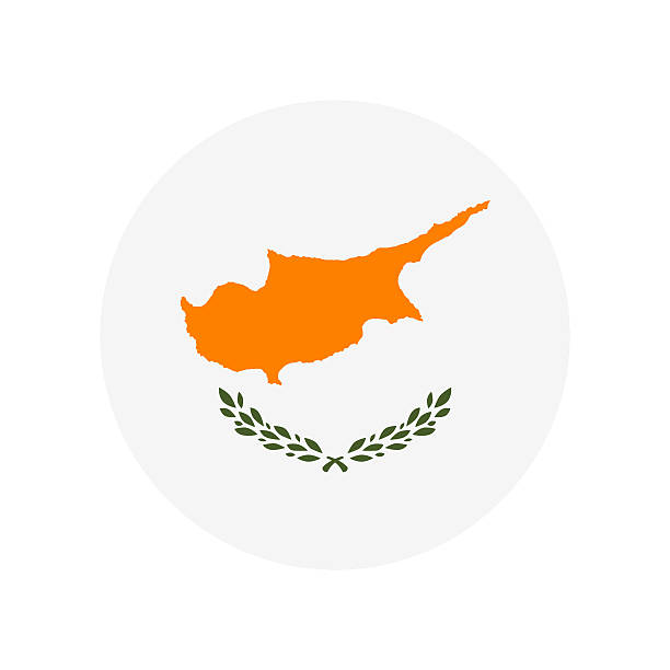 cyprus flag. round flat icon. vector illustration